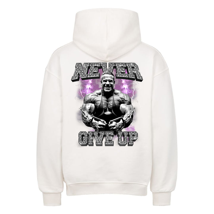 Never give up Oversized (Backprint) Hoodie
