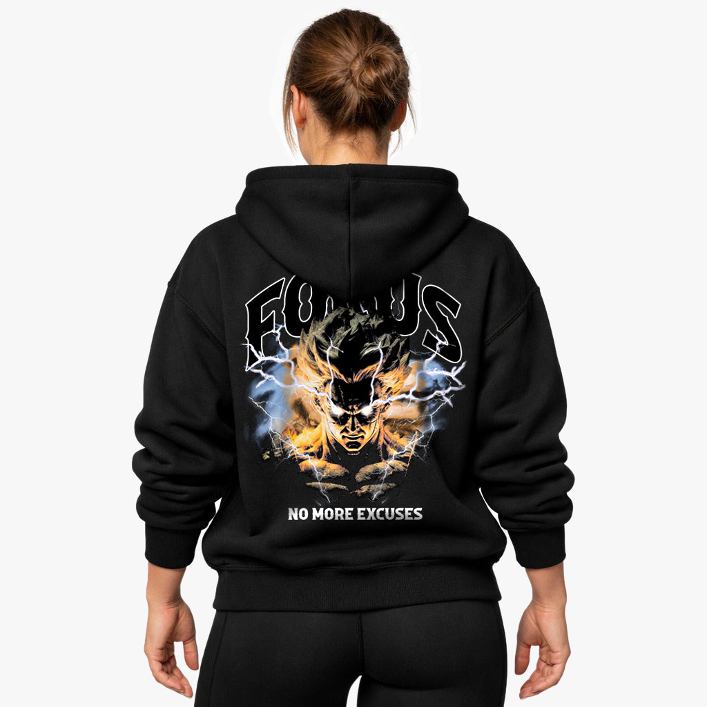 Sudadera con capucha extragrande (estampado trasero) Focus