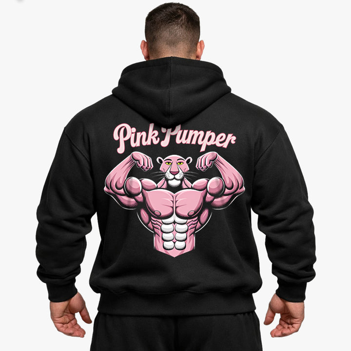 Sudadera con capucha de gran tamaño tipo jersey rosa (estampado en la espalda)