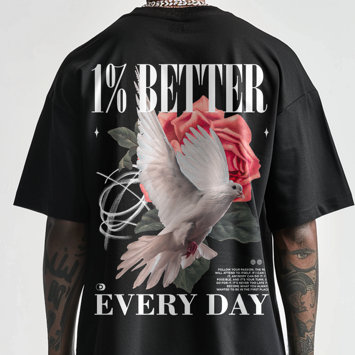 1% Better Oversized (Backprint) Shirt