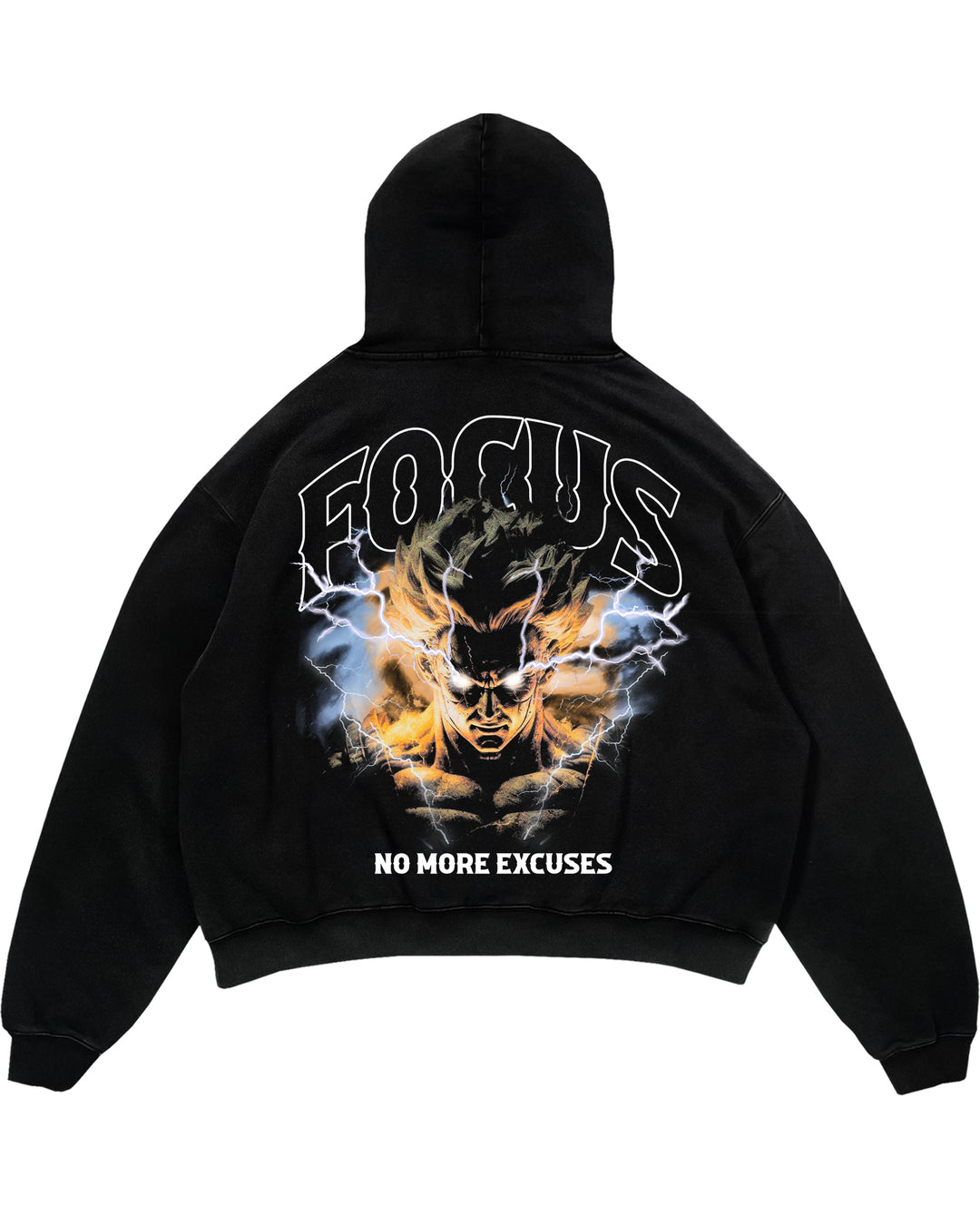 Sudadera con capucha extragrande (estampado trasero) Focus