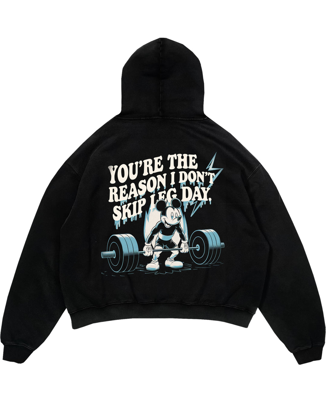 you're the reason i dont skip leg day Oversized (Backprint) Hoodie